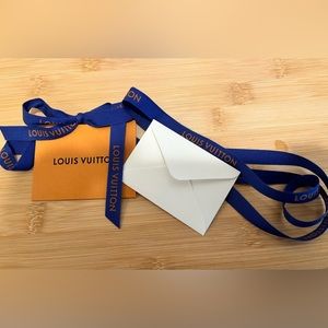 Authentic Louis Vuitton gift tag, mini envelope w card and ribbon